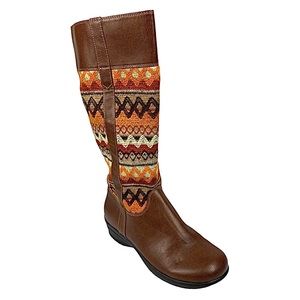 SoftSpots Women’s Boots Like Patch Design Brown 9.5 Wide